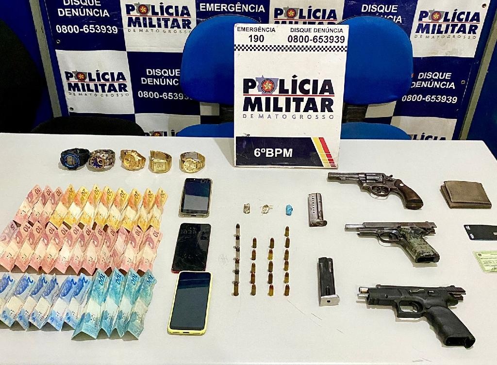 Força Tática prende quadrilha e apreende armas de fogo e drogas