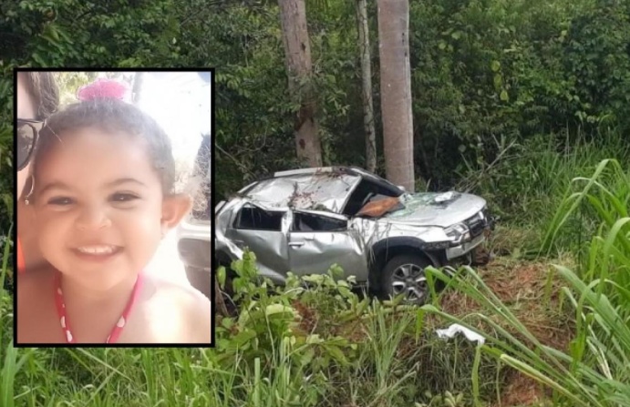 Menina de 4 anos morre após carro capotar na MT-170