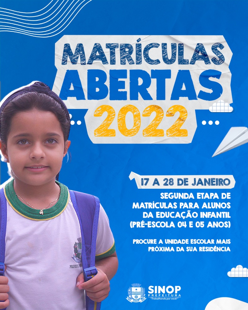 Inicia hoje (17) as matrículas da pré-escola na rede municipal de educação de Sinop