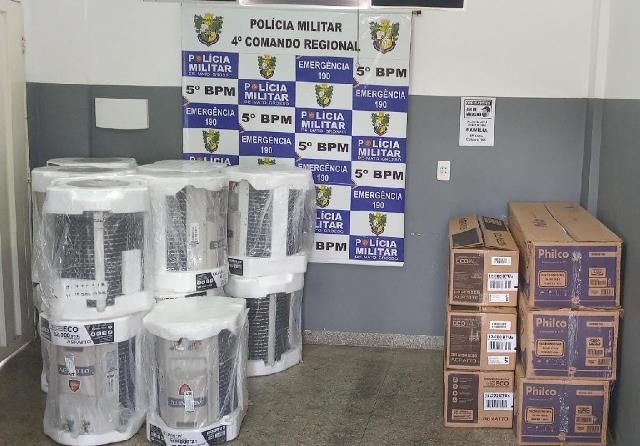 Polícia Militar recupera 15 aparelhos de ar condicionado furtados