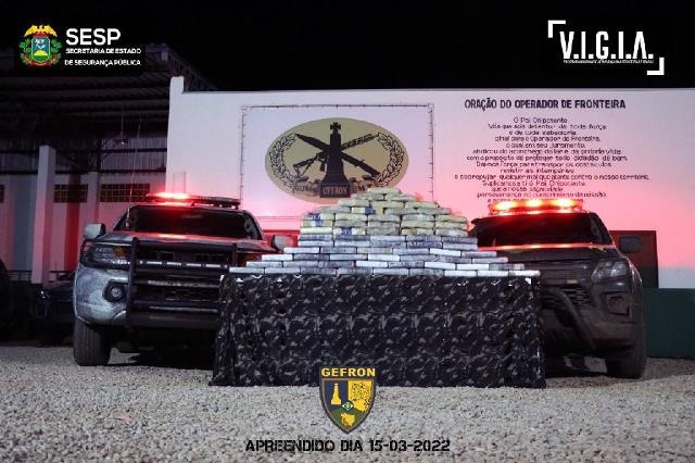 Gefron apreende R$ 1,5 milhão em cocaína na fronteira