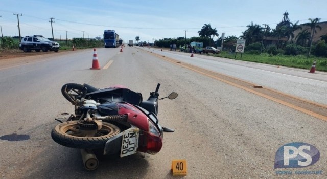 Mulher morre após ser atingida por carro na BR-163