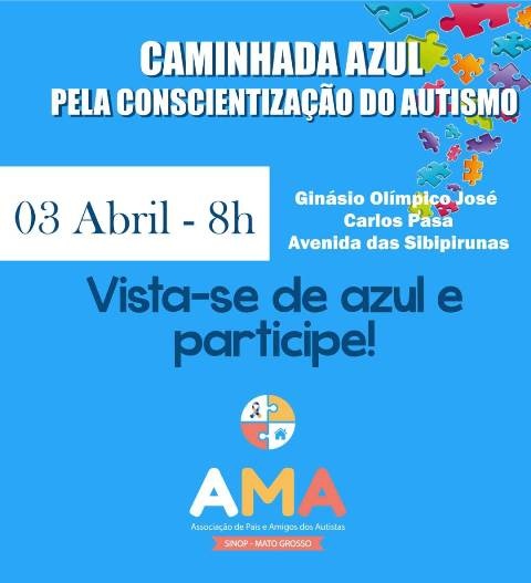 Caminhada para conscientização sobre o autismo será realizada no próximo domingo (03)