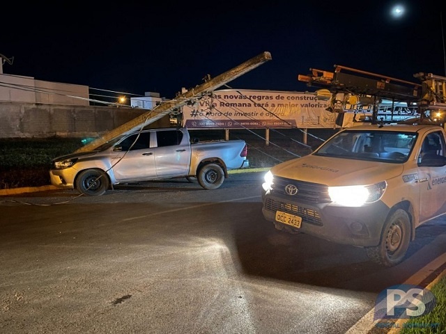 Sorriso: Motorista embriagado derruba poste de energia no Vila Romana