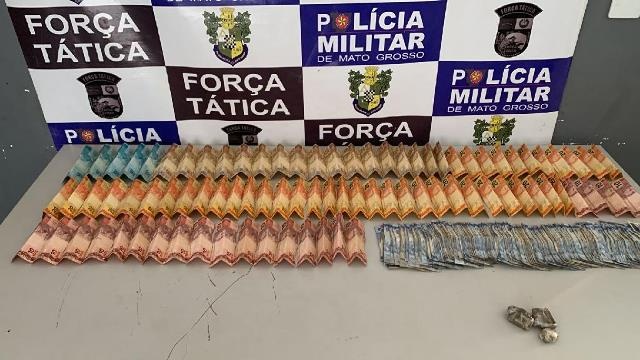 Homem é preso com porções de drogas e R$ 3 mil em dinheiro em Rondonópolis