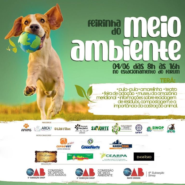 Prefeitura oferta vacina antirrábica, mudas de árvores e projeto Sinopóleo na Feirinha do Meio Ambiente