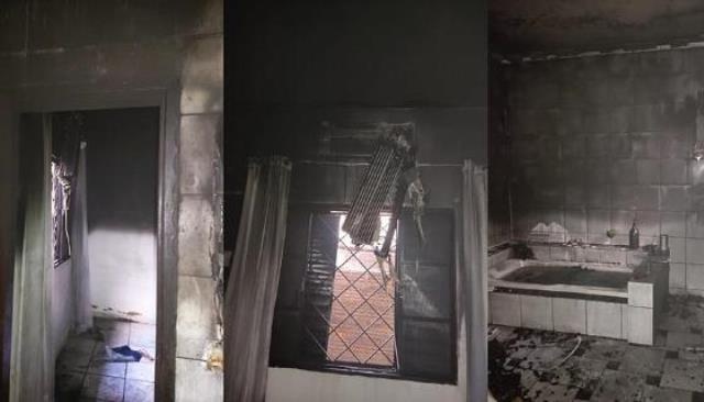 Casal acorda de madrugada com casa pegando fogo