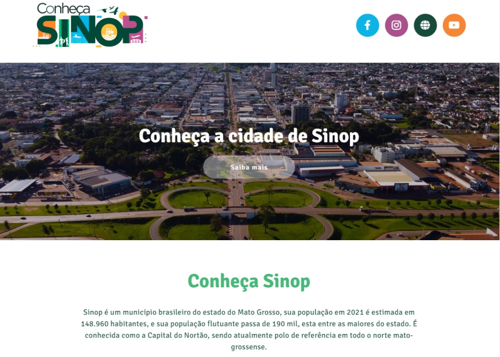Prefeitura lança site “Conheça Sinop” com dados sobre o município