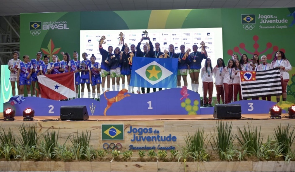 Futsal e voleibol feminino de Mato Grosso conquistam medalhas de ouro e prata