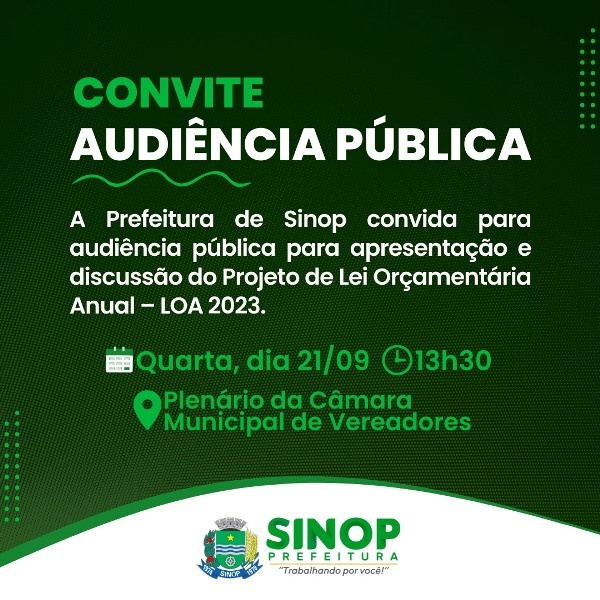 Audiência Pública que apresenta e discute Lei Orçamentária Anual 2023 será hoje