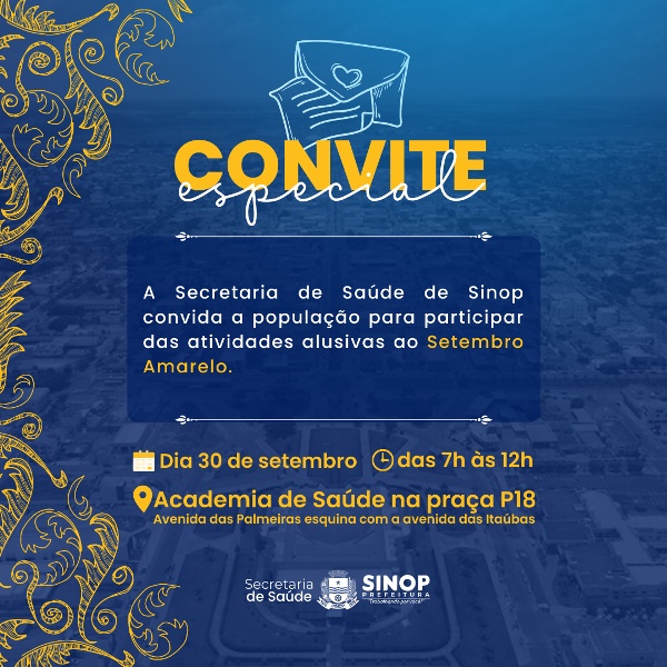 Saúde promove atividades alusivas ao setembro amarelo nesta sexta