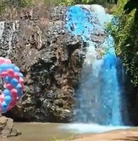 Vistoria não constata alteração na qualidade da água de cachoeira que revelou sexo de bebê