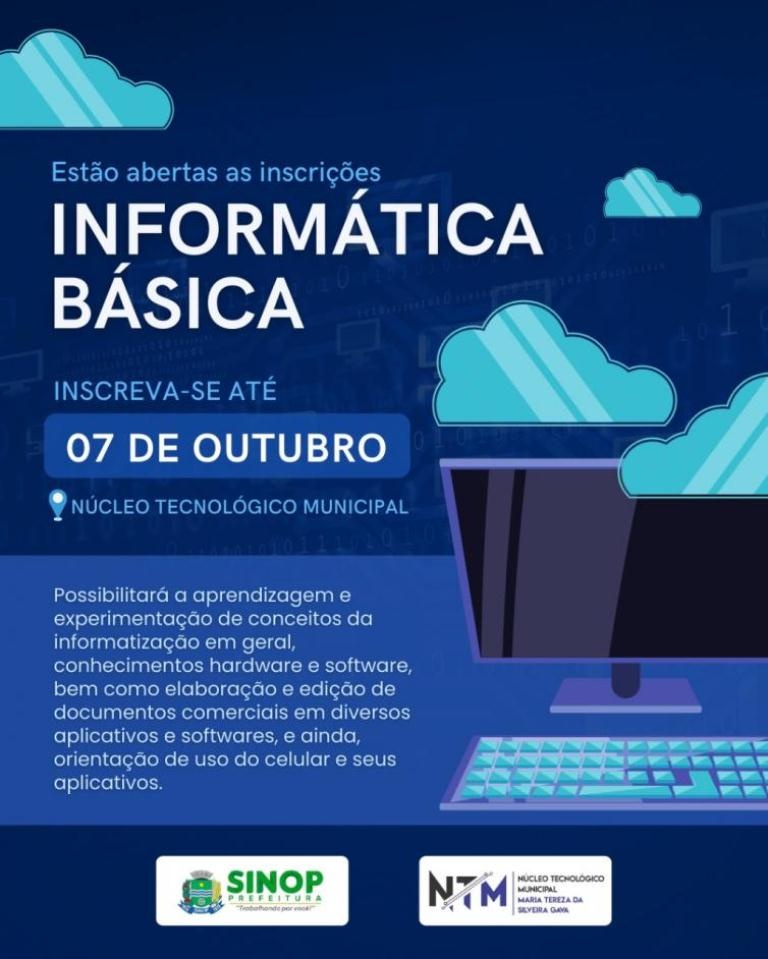 Prefeitura abre 5 novas turmas para curso de informática