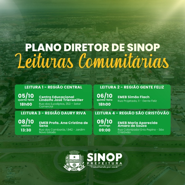 Elaboração do novo Plano Diretor avança com eventos públicos para receber contribuições da sociedade
