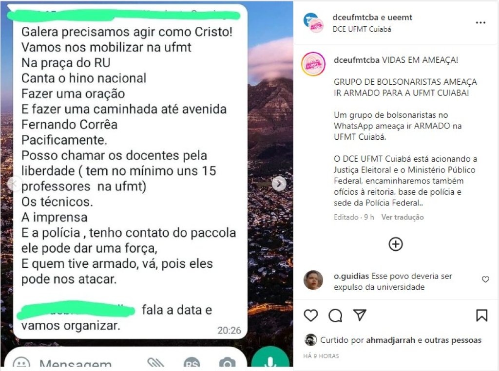 MP ajuíza representação contra organizadores de manifestação com armas na UFMT