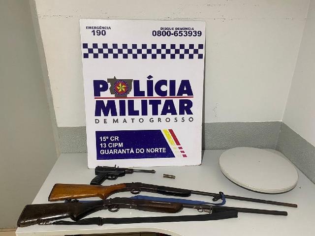 Homem é preso pela PM com três armas de fogo