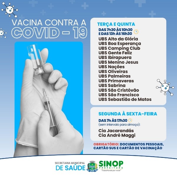 Secretaria de Saúde reorganiza oferta de vacinas contra Covid-19