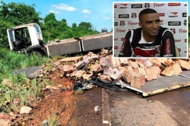 Ex-jogador de futebol morre após caminhão cair em barranco