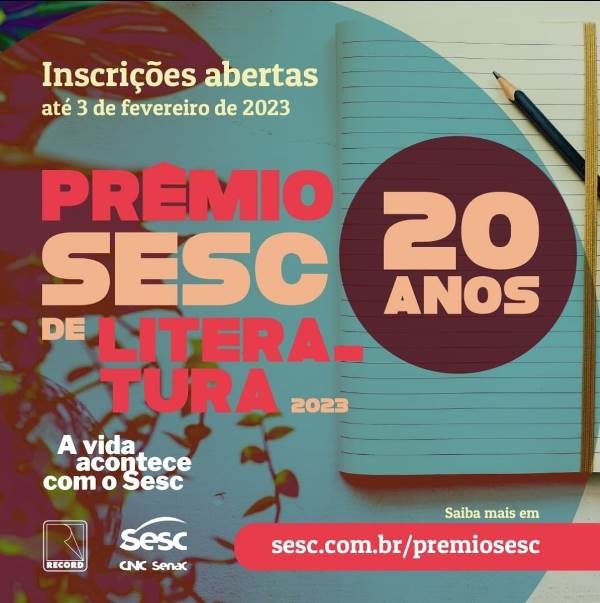 20º Prêmio Sesc de Literatura recebe inscrições de novos escritores