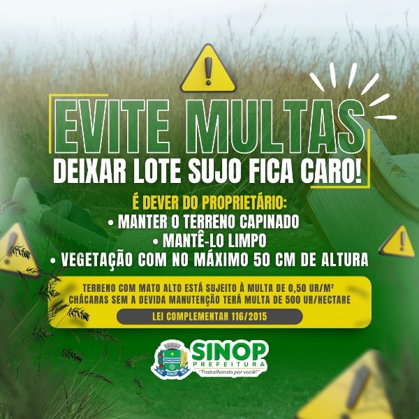 Prefeitura orienta proprietários sobre limpeza de terrenos