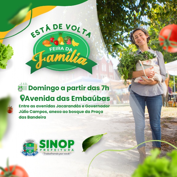Feira da família foi retomada aos domingos com produtos da agricultura familiar