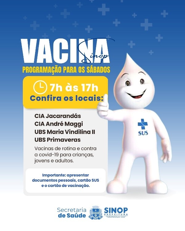 Saúde mantém 4 pontos de vacinação aos sábados em março