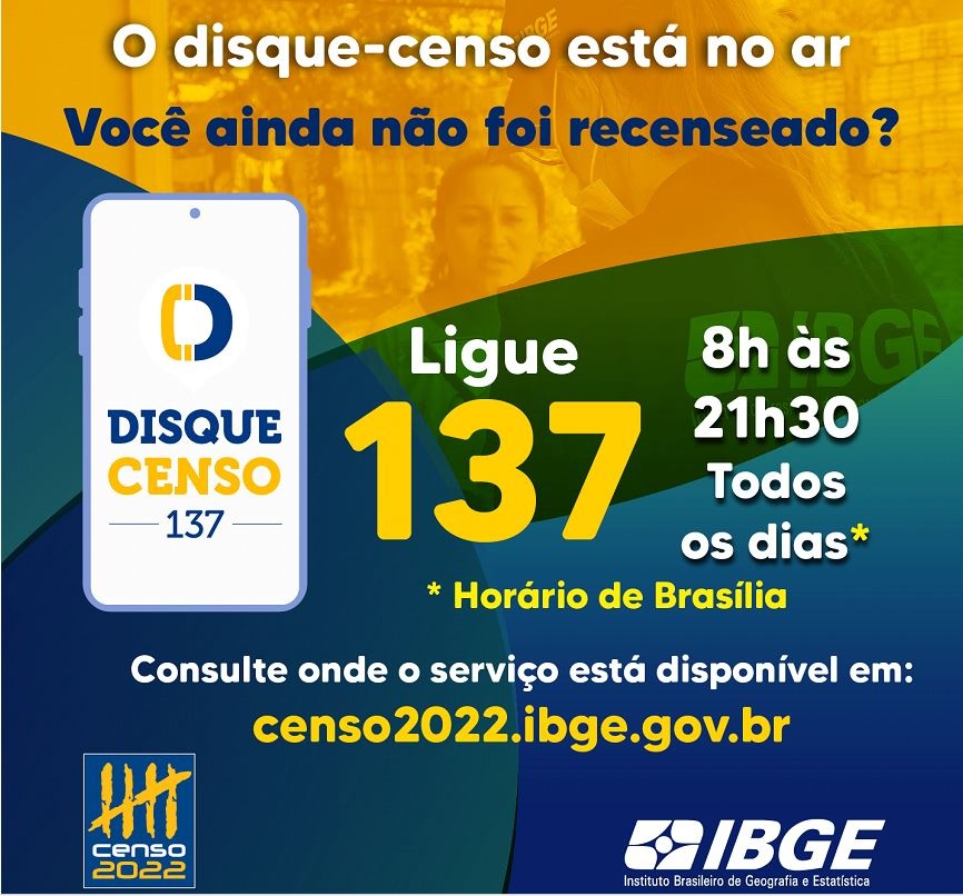 Morador que não respondeu o censo deve ligar para solicitar visita