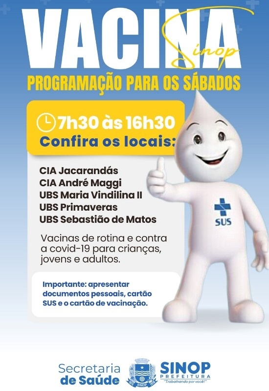 Saúde divulga 5 pontos de vacinação neste sábado (1): Confira os locais