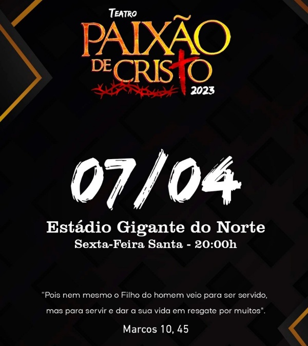 Grupo encena o teatro da Paixão de Cristo nesta Sexta-feira Santa (7) em Sinop