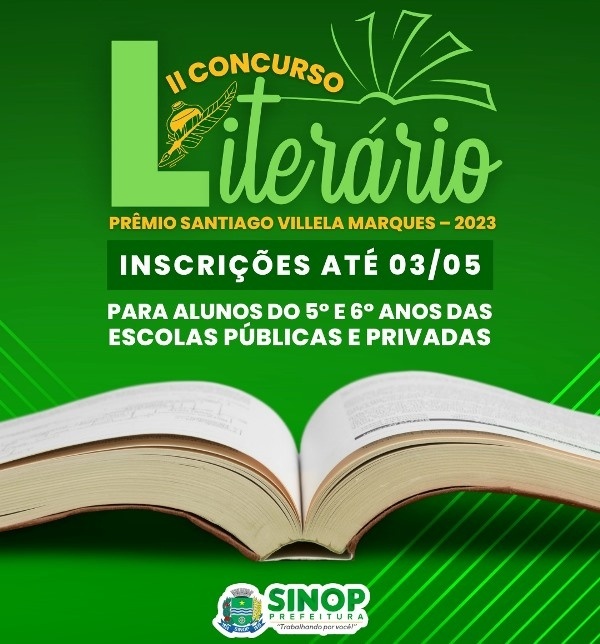 Abertas inscrições do 2º Concurso Literário prêmio Santiago Villela Marques