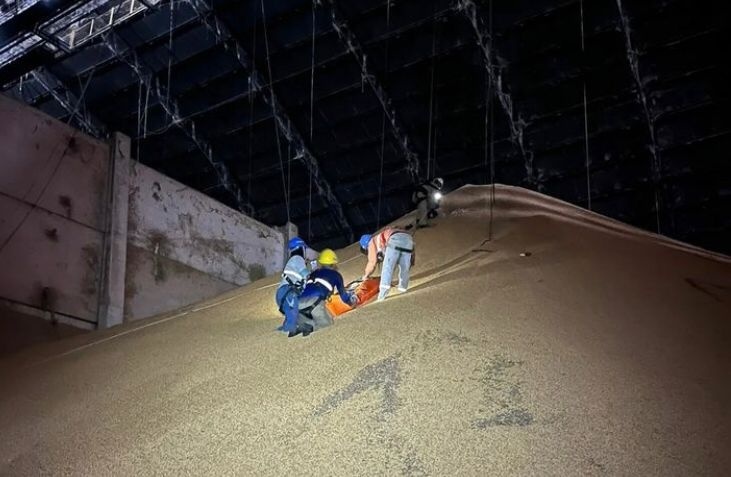 Trabalhador é resgatado após cair em silo de grãos em Sinop