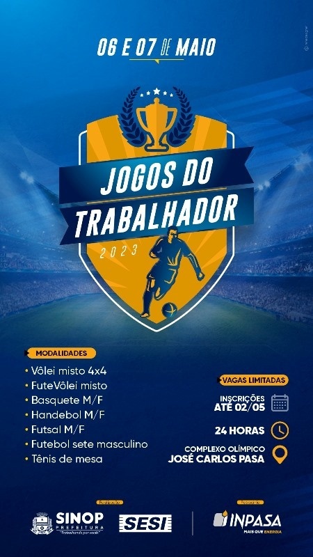 Se encerram hoje (2) inscrições para os Jogos do Trabalhador 2023