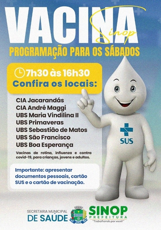 Vacinação é ampliada aos sábados neste mês de maio; saiba os locais