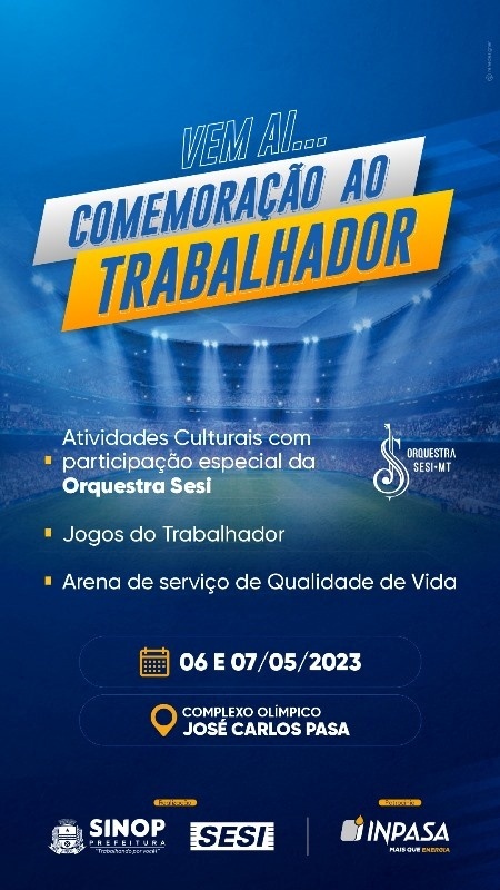 Trabalhadores de Sinop poderão aproveitar diversos serviços gratuitos  neste sábado (6)
