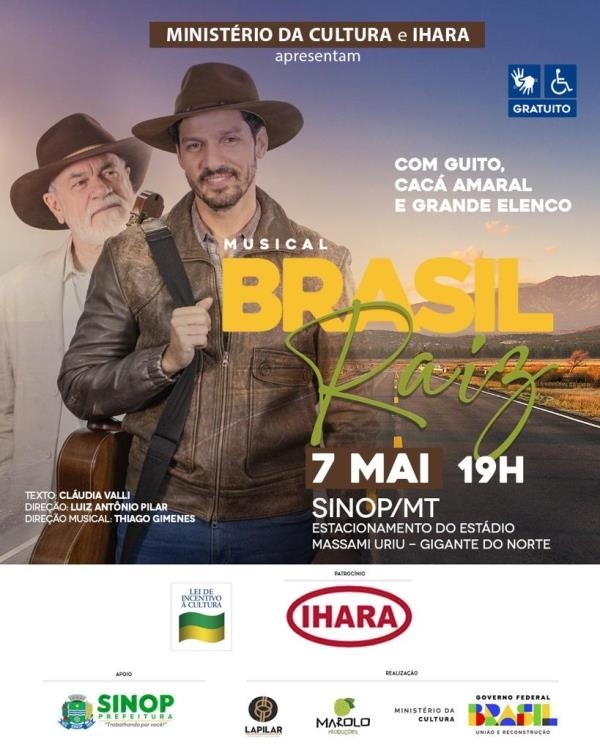 Sinop recebe espetáculo nacional com músicas sertanejas e trajetória do homem do campo