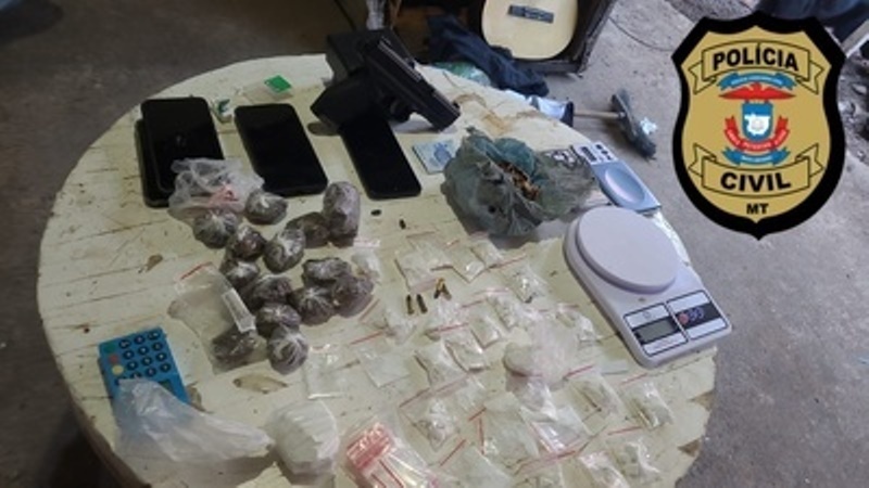 DERF faz apreensão de droga e arma no Parque das Araras