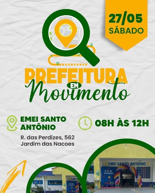 Jardim das Nações receberá o projeto Prefeitura em Movimento neste sábado (27)