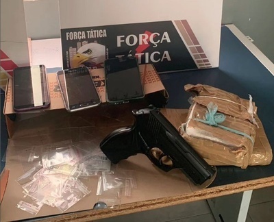 Menores são apreendidos com drogas e simulacro de pistola em Sinop