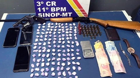 PM apreende grande quantidade em drogas e prende dois homens em Sinop