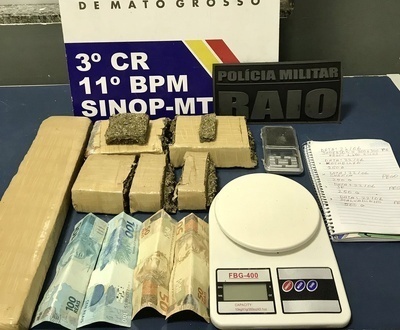 Sinop: Casal é preso em flagrante com tabletes de maconha
