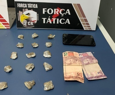 Drogas são apreendidas com jovem de 20 anos em Sinop