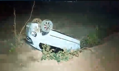 Homem fica ferido em capotamento de carro em estrada rural em Sinop