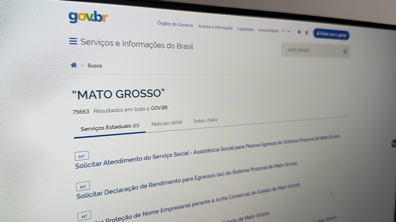 Portal de serviços do Governo de MT passa a ser integrado ao Gov.Br