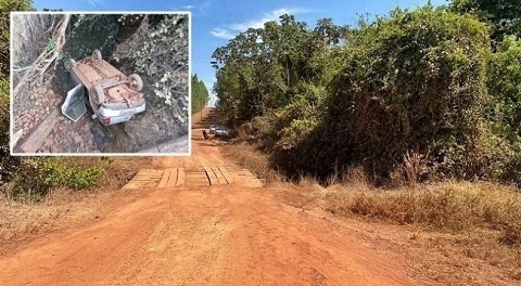 Homem de 42 anos morre após carro cair em córrego