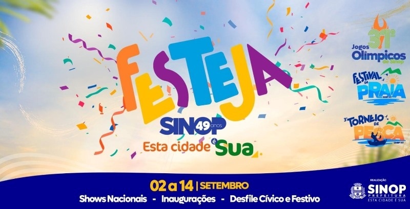 População pode acessar informações e programação do Festeja Sinop no site oficial de aniversário
