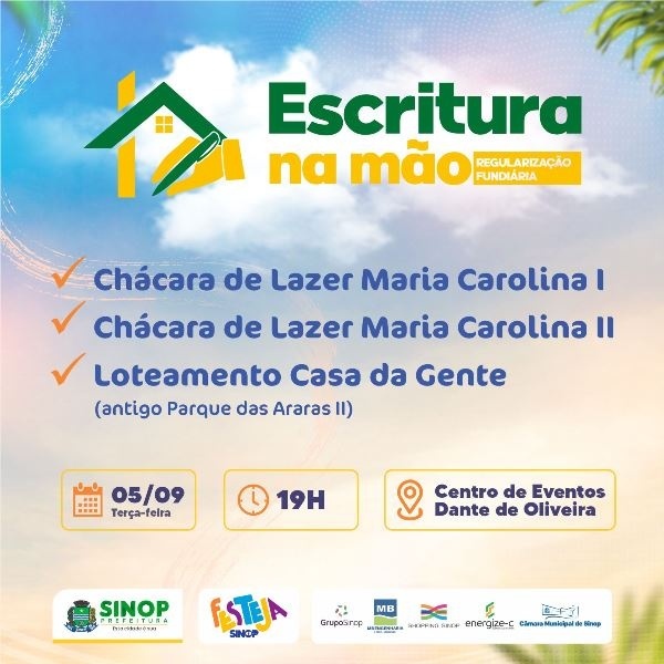 Prefeitura entregará hoje (5) escrituras aos moradores do Maria Carolina I e II e Parque das Araras II