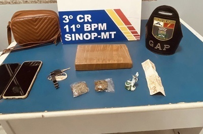 Casal é detido com tablete de cocaína dentro de carro em Sinop