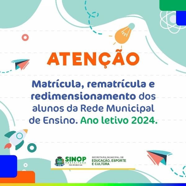 Educação divulga período de matrículas e rematrículas para alunos da rede municipal para o próximo ano letivo