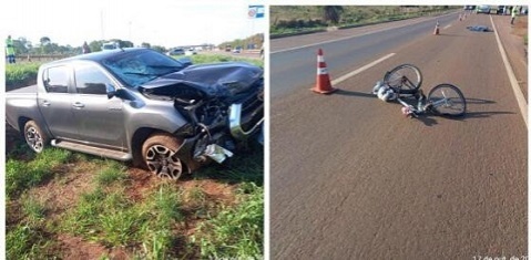 Ciclista morre após ser atropelado por caminhonete em rodovia federal