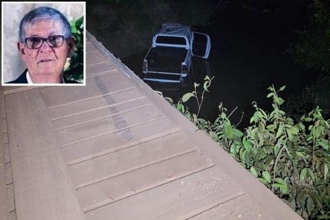 Engenheiro de 75 anos morre ao despencar com caminhonete em rio